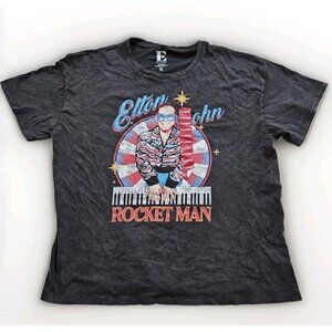 Elton John T Shirt Womens XL Black Rocket Man 2024 HST Global Ltd Official Merch
